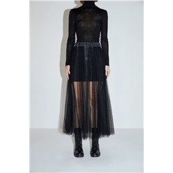 Falda plisada Negro