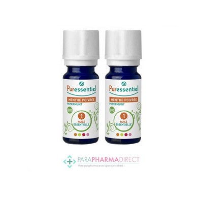 Puressentiel Huile Essentielle Menthe Poivrée BIO 2x10 mlLot  × 2
