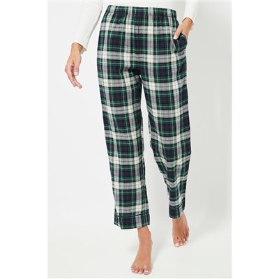 Pantalón de pijama cintura alta - Verde oscuro