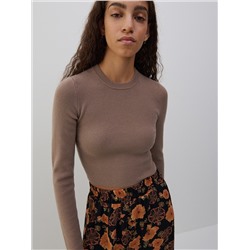 Kurzes Top aus Rippstrickjersey