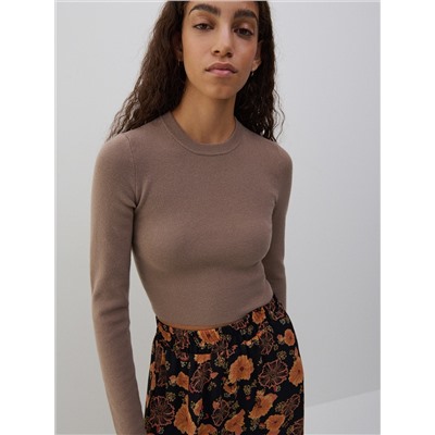 Kurzes Top aus Rippstrickjersey