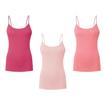 ESMARA® Spaghettiträger Hemden Damen, 3 Stück, mit Baumwolle