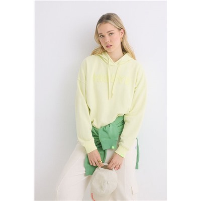 Sudadera capucha felpa algodón amarillo
