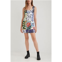 Vestido slim patch escote cuadrado