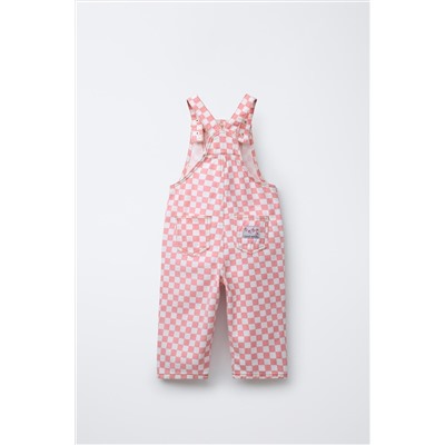 CHECKERBOARD TWILL LONG DUNGAREES
