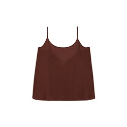 Camiseta tirantes canalé marrón