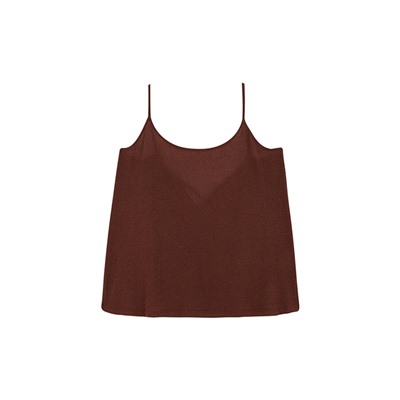 Camiseta tirantes canalé marrón