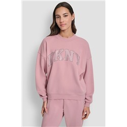 EXPLODED RHINESTONE VARISTY LOGO PULLOVER