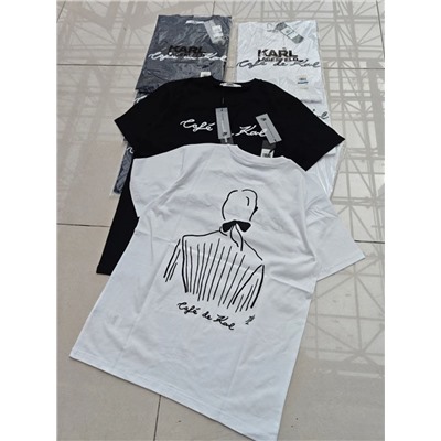 Повседневная прямая футболка KARL LAGERFEL*D ОРИГИНАЛ!