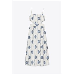 MIDI DRESS WITH CUT-OUT EMBROIDERY