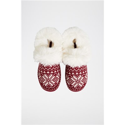 Zapatillas de casa forradas Burdeos