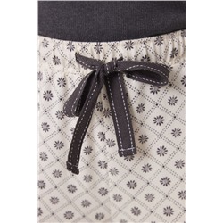 Pantalón largo estampado cuadros y flores
