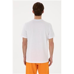 Erkek Regular Fit Bisiklet Yaka Beyaz Basic Tişört