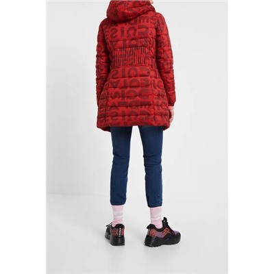 Chaqueta larga padded letras
