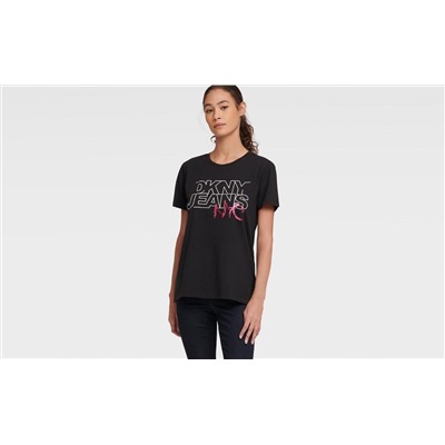 LOGO TEE WITH SEQUIN NYC EMBROIDERY
