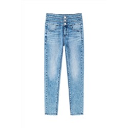 Vaquero skinny fit de tiro alto Azul claro