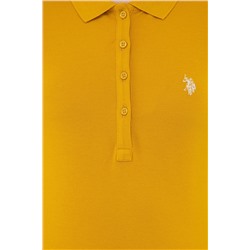 Kadın Sarı Basic Polo Yaka Tişört