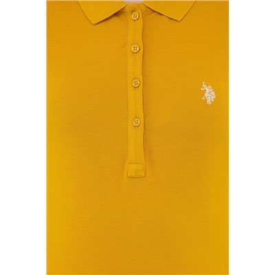 Kadın Sarı Basic Polo Yaka Tişört
