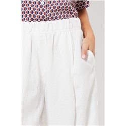 Pantalón wide leg de lino - Blanco