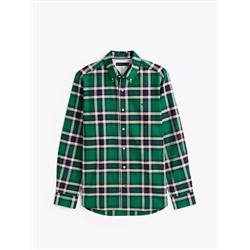 Regular Fit Plaid Stretch Oxford Shirt