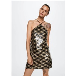 Vestido corto lentejuelas -  Mujer | MANGO OUTLET España