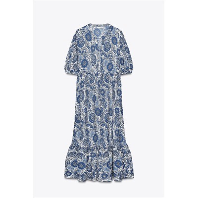 PRINTED MIDI DRESS