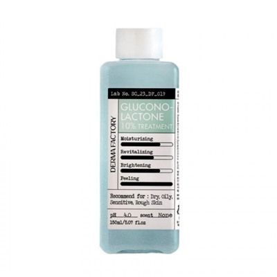 Derma Factory GLUCONOLACTONE 10% TREATMENT Очищающая эссенция-тонер для лица с глюконолактоном 150мл