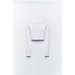 LONG SLEEVE RIBBED CROP TOP