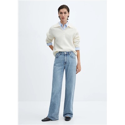 Jeans wideleg tiro medio