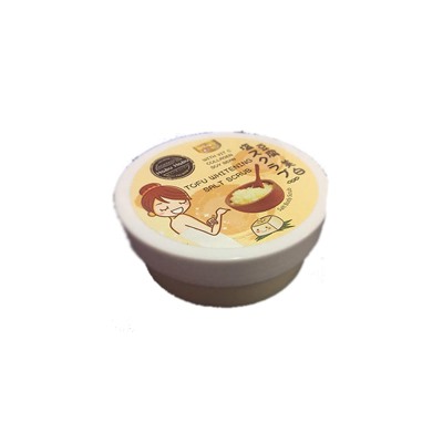 Питательный отбеливающий солевой скраб для тела с тофу от Daiso 180 гр / Daiso Tofu soybean whitening salt body scrub 180 gr