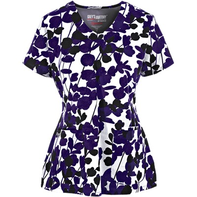 Grey's Anatomy Scrubs Signature Fauna Print Top
