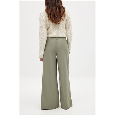 High Waist Slit Suit Trousers