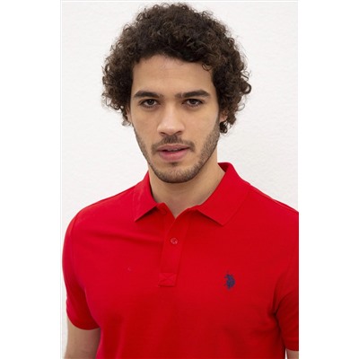 Erkek Kırmızı Basic Polo Yaka Tişört