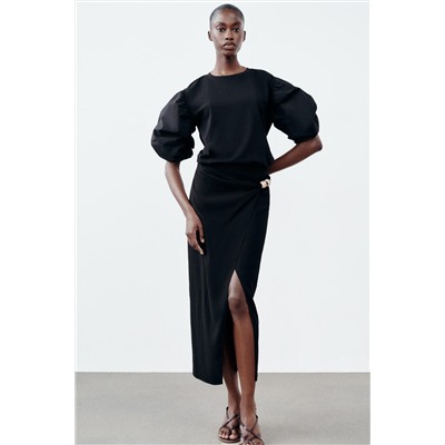 CONTRAST PUFF SLEEVE T-SHIRT