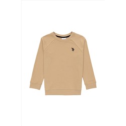 Erkek Çocuk Kum Basic Bisiklet Yaka Sweatshirt