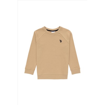 Erkek Çocuk Kum Basic Bisiklet Yaka Sweatshirt