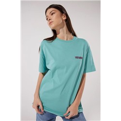 Lee, Loose Fit Rahat Kesim %100 Pamuk Bisiklet Yaka Mint Yeşili Tişört