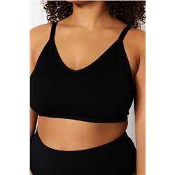 Siyah Kapsız Askılı Seamless Bralette Sütyen TBBSS23CW00001