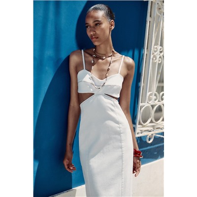 Z1975 MIDI DENIM CUT OUT DRESS