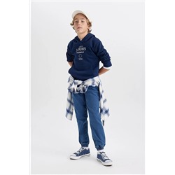 Defacto Erkek Çocuk Jogger Esnek Bantlı Paça Jean Polar Astarlı Pantolon Y3920A623WN