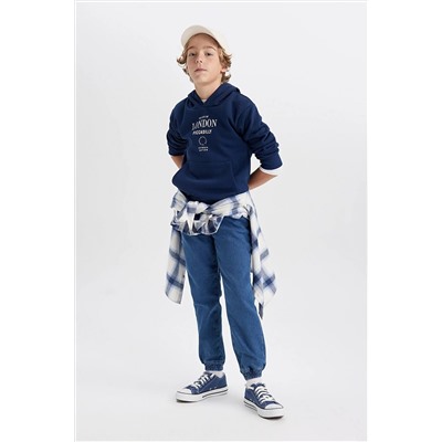 Defacto Erkek Çocuk Jogger Esnek Bantlı Paça Jean Polar Astarlı Pantolon Y3920A623WN