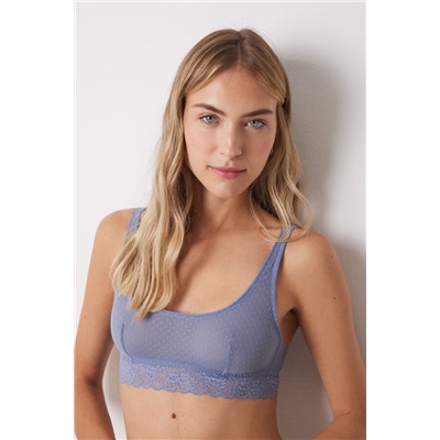 Sujetador top tul plumeti azul