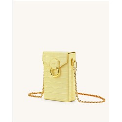 LOLA GRADIENT CHAIN PHONE CASE - LIGHT YELLOW CROC