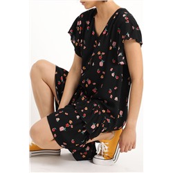 Vestido floral Negro