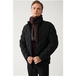 Avva Erkek Siyah Dik Yaka Su Itici Rüzgar Geçirmez Hafif Comfort Fit Rahat Kesim Şişme Mont E006036