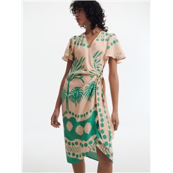 Viskose Kleid mit Muster