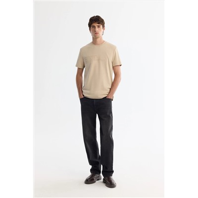 Vizon Bisiklet Yaka Gofreli Elastan T-Shirt