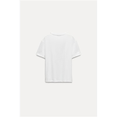 JEWEL-EMBELLISHED COLLAR T-SHIRT