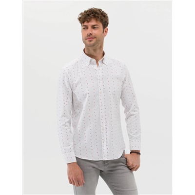 Kırmızı Slim Fit Uzun Kollu Gömlek