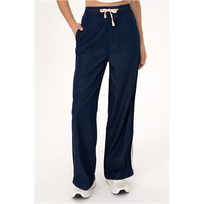 Kadın Eflatun Loose Relax Fit Jean Pantolon